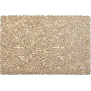 8x Rechthoekige gevlochten placemats glanzend goud 30 x 45 cm