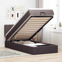 Ottoman bed met matras en LED's 100x200 cm stof donkerbruin