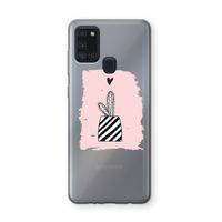 Zwart-wit cactus: Samsung Galaxy A21s Transparant Hoesje
