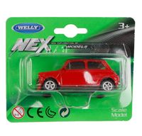 Welly schaalmodel Mini Cooper 6,5 cm alu 1:60 rood - thumbnail