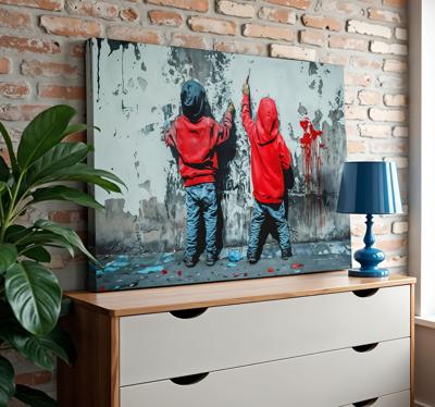 Schilderen jongens Canvas schilderij kunst