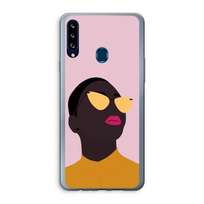 Yellow glasses: Samsung Galaxy A20s Transparant Hoesje