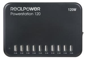 RealPower Power Station 120 Smartphone, Tablet Zwart AC Binnen