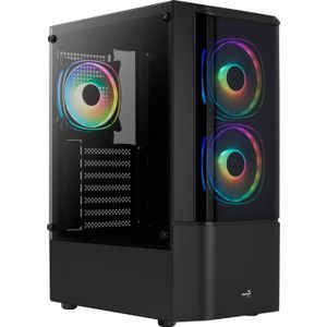 Aerocool Quantum v3 tower behuizing USB-A 2.0, 2x USB-A 3.2 (5 Gbit/s), 2x Audio, Window-kit