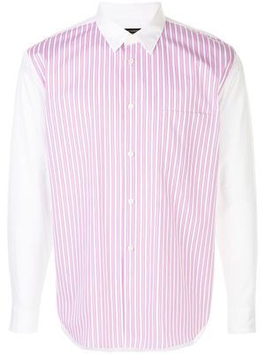 Comme des Garçons Homme Plus chemise à empiècement rayé - Blanc