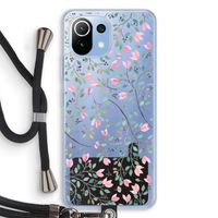Sierlijke bloemen: Xiaomi Mi 11 Lite Transparant Hoesje met koord Sierlijke bloemen: Xiaomi Mi 11 Lite Transparant Hoesje met koord