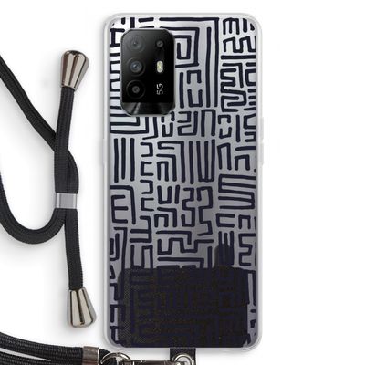 Moroccan Print: Oppo A95 5G Transparant Hoesje met koord