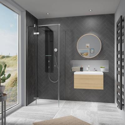 Ben Vivid douchecabine linksdraaiend incl. antikalk 100xincl. antikalk 100x200cm geborsteld nikkel