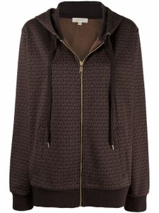 Michael Michael Kors hoodie zippé à motif monogrammé - Marron