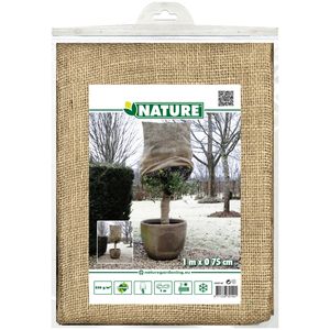 Plantenhoes jute - H100 x D75 cm - naturel - met trekkoord - anti-vorst planten beschermhoes