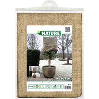 Plantenhoes jute - H100 x D75 cm - naturel - met trekkoord - anti-vorst planten beschermhoes - thumbnail