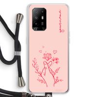Giving Flowers: Oppo A94 5G Transparant Hoesje met koord