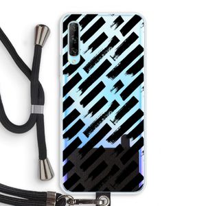 Zwarte vegen: Huawei P Smart Pro Transparant Hoesje met koord