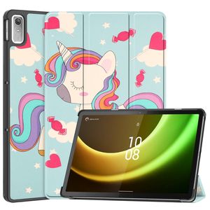 Basey Lenovo Tab P11 (2e Gen) Hoesje Kunstleer Hoes Case Cover -Eenhoorn