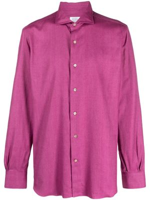 Mazzarelli chemise à col pointu en coton mélangé - Rose
