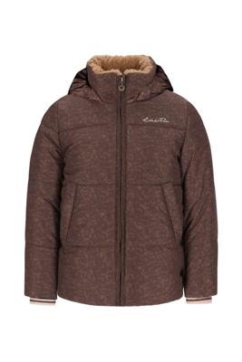 Like Flo winter winterjas meisjes - bruin - Aelin - kort, capuchon, panter