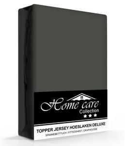 Homecare Jersey Topper Hoeslaken Antraciet-180 x 200/220 cm