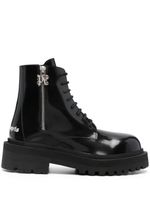 Palm Angels logo-print lace-up boots - Noir