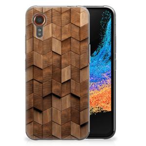 Bumper Hoesje voor Samsung Galaxy Xcover 7 Wooden Cubes