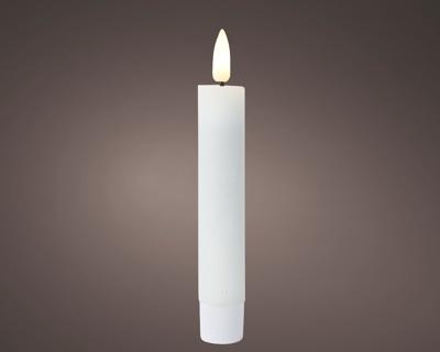 Dinerkaarsset LED vlam 16cm wit 2-delig