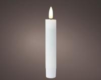 Dinerkaarsset LED vlam 16cm wit 2-delig
