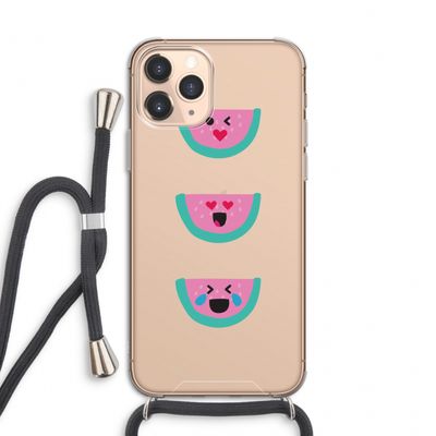 Smiley watermeloen: iPhone 11 Pro Transparant Hoesje met koord