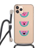 Smiley watermeloen: iPhone 11 Pro Transparant Hoesje met koord