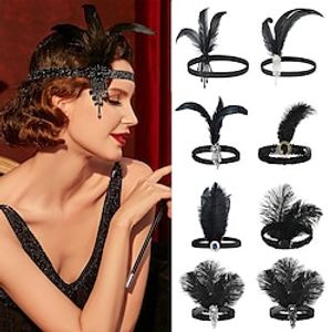 Hoofddeksels Jaren '20 flapper hoofdband Retro vintage Roaring jaren '20 Jaren 1920 Muovi Voor Cosplay Carnaval Dames Kostuum juwelen Mode-sieraden Lightinthebox