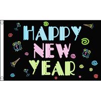 Happy New Year neon vlag