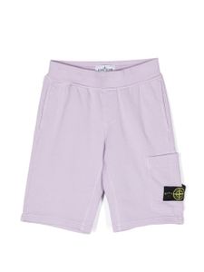 Stone Island Junior short de sport à patch logo - Violet