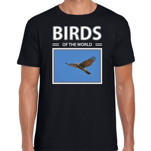 Havik roofvogels t-shirt met dieren foto birds of the world zwart voor heren