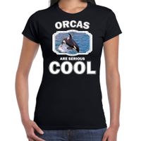 T-shirt orcas are serious cool zwart dames - orka walvissen/ grote orka shirt 2XL  -