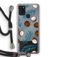 Kokosnoot roze: Samsung Galaxy A21s Transparant Hoesje met koord