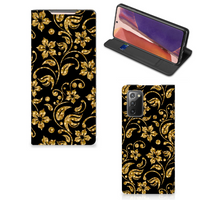 Samsung Galaxy Note20 Smart Cover Gouden Bloemen