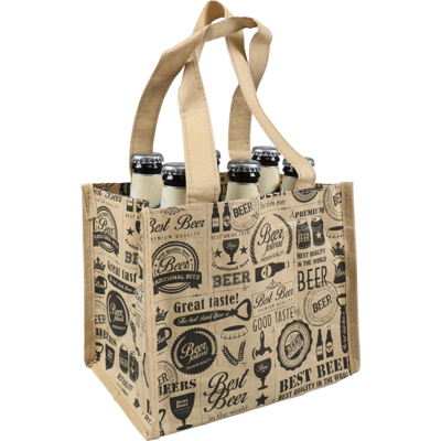 Tas | Best Beer | PP | luxueuze draagtas | reusable | 21x 14x18cm | bier | bruin | 100 stuks