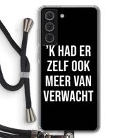 Meer verwacht  - Zwart: Samsung Galaxy S21 FE Transparant Hoesje met koord