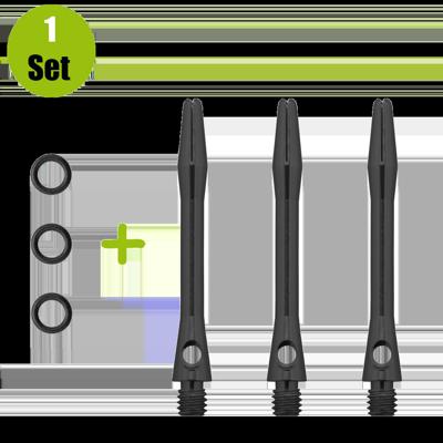 Lena Lena Aluminium Dartshafts + Rubber - Zwart