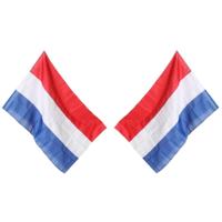 Nederlandse vlag - 2x - rood/wit/blauw - polyester - 100x150 cm - vlag voor buiten