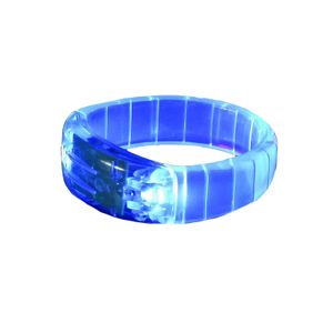 2x stuks blauwe armdanden met LED licht