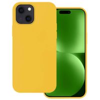 Basey iPhone 15 Plus Hoesje Siliconen Back Cover Case - iPhone 15 Plus Hoes Silicone Case Hoesje - Geel
