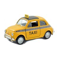 Modelauto Fiat 500 taxi geel schaal 1:24/12 x 5,5 x 5,5 cm - thumbnail