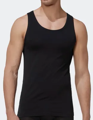 Young heren hemd sport - Microfiber onderhemd voor mannen - Sneldrogend - Zwart - Wit