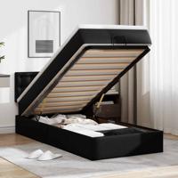 Ottoman bed met matrassen en LED's 100x200cm kunstleer zwart