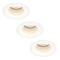 Set van 3 Mari - LED platte inbouwspots met lage inbouwdiepte - 6 Watt 570 Lumen - 4000K Neutraal wit - GU10 LED Module - Verzonken - Dimbaar - Rond - IP65 waterdicht - Wit