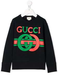 Gucci Kids sweat à logo imprimé - Bleu