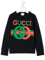 Gucci Kids sweat à logo imprimé - Bleu - thumbnail