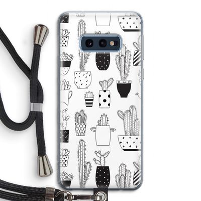 Cactusmotief: Samsung Galaxy S10e Transparant Hoesje met koord