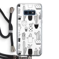 Cactusmotief: Samsung Galaxy S10e Transparant Hoesje met koord
