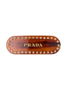 Prada barrette à logo - Marron