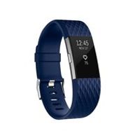Fitbit Charge 2 siliconen bandje - Maat: Large - Donker blauw